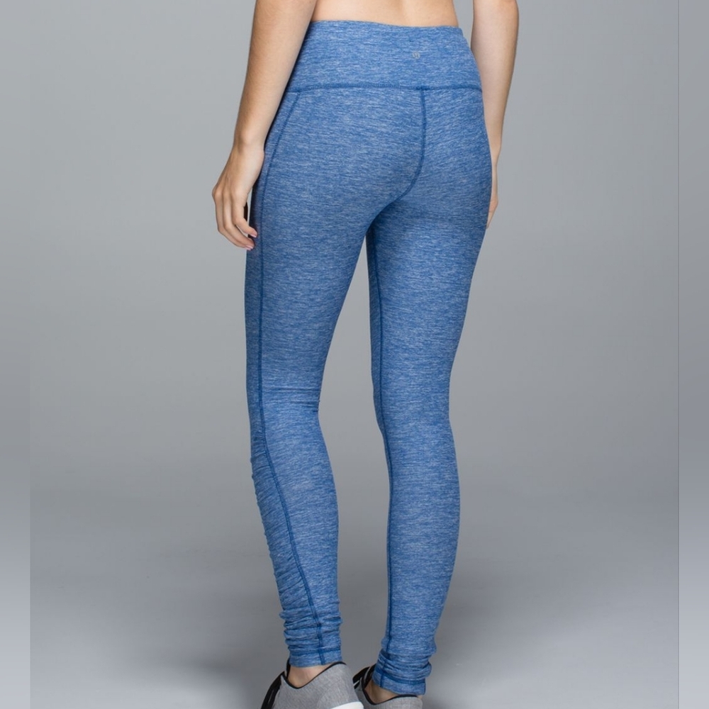 EUC Lululemon Run: Turn Around TightHeathered Rugged Blue Size 8